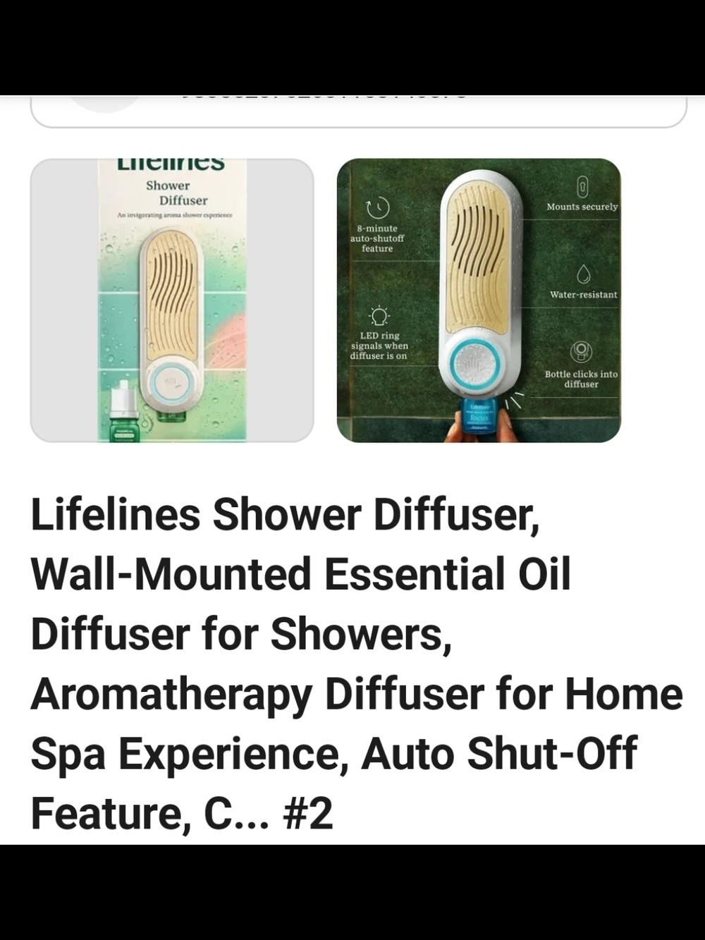 Lifelines Wall-Mounted Shower Diffuser in Light Wood & White